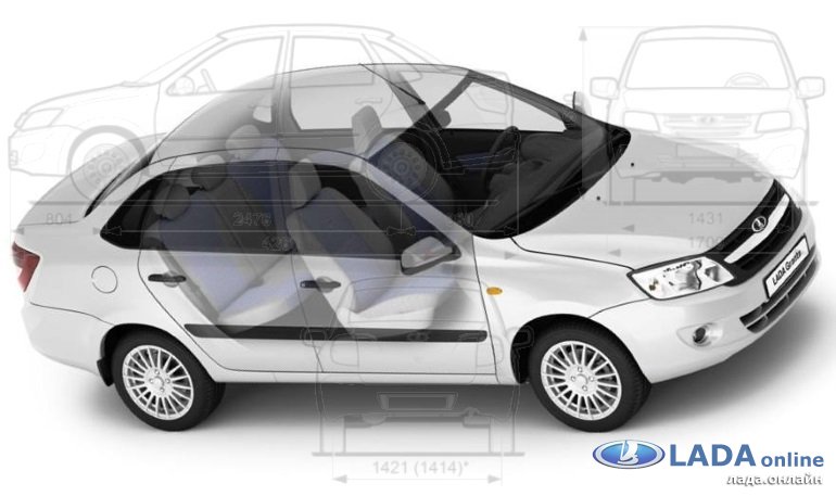 Размеры Лада Гранта (габариты кузова, размеры салона и багажника) Размеры Лада Гранта (габариты кузова, размеры салона и багажника)