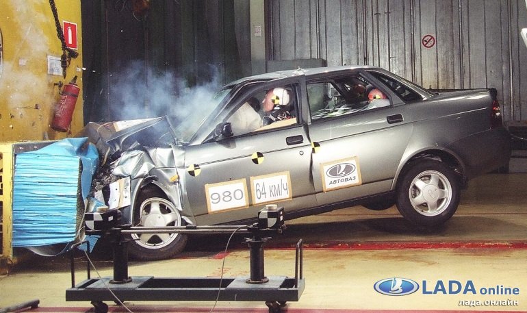 Краш тест Лада Приора до 2008 года и после
