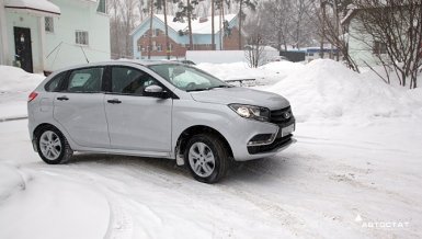 Lada XRAY Optima белая спереди