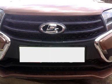 установка декоративной сетки в бампер lada xray
