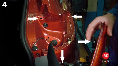 крепления заднего фонаря Lada XRAY