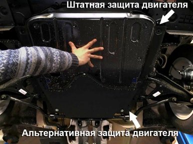 штатная и альтернативная защита картера lada XRAY