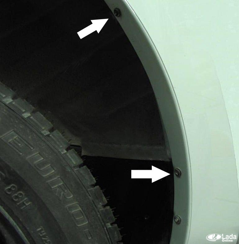 винты крепления заднего подкрылка под которые подкладываем шайбы винты крепления заднего подкрылка под которые подкладываем шайбы