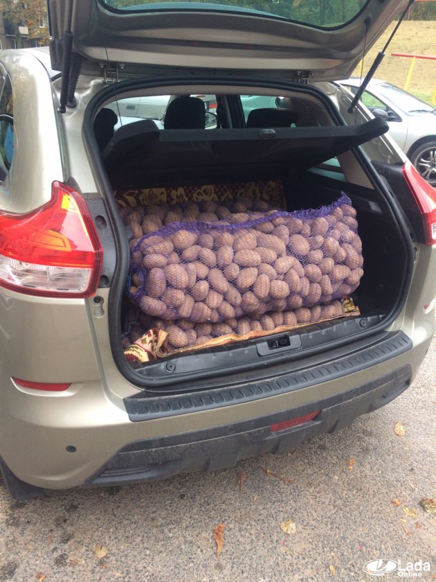 вместимость багажника Lada XRAY