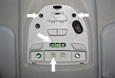 плафон освещения салона на Lada Vesta и XRAY