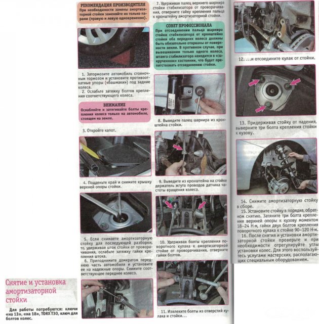 Инструкция по замене стоек амортизатора Лада Веста