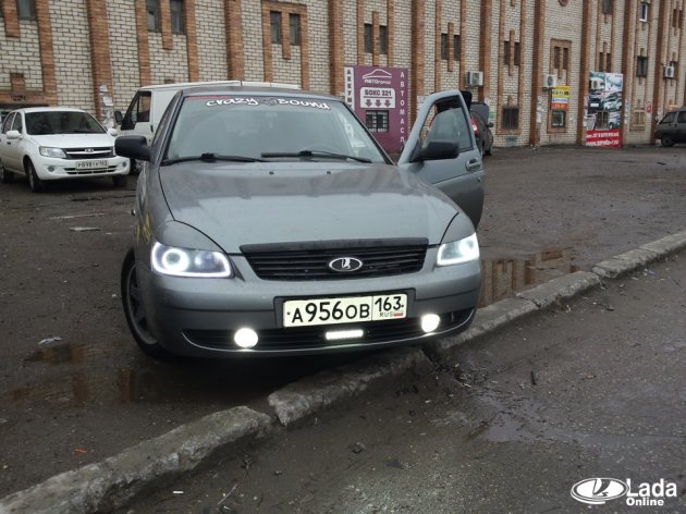 Гибкие светодиодные ДХО на Лада Приора