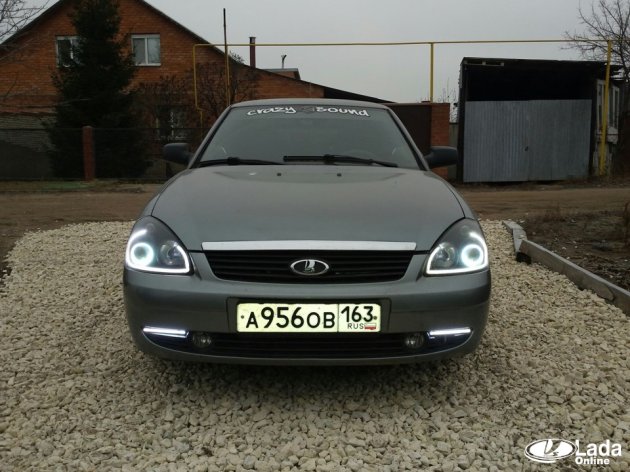 Гибкие светодиодные ДХО на Лада Приора