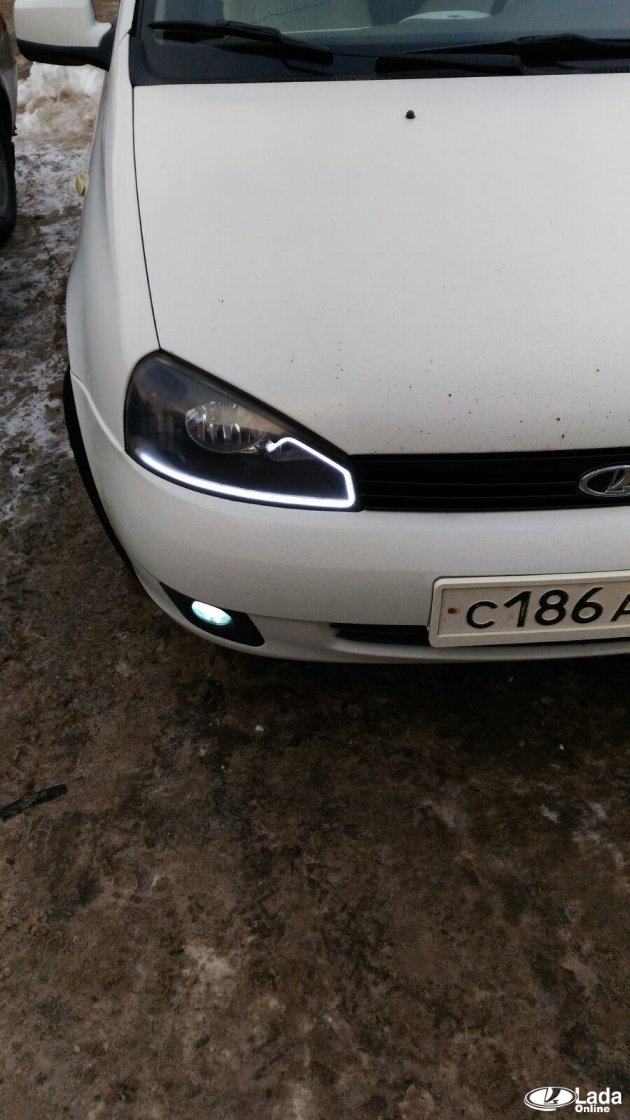 Гибкие светодиодные ДХО на Лада Калина 1