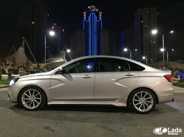 накладки на пороги лада веста (внешние)