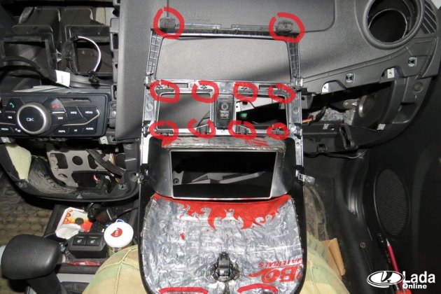 шумоизоляции панели (торпедо) на Лада Калина 2 без снятия