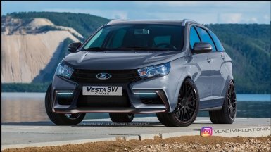 Виртуальный тюнинг Lada Vesta SW Cross в Photoshop