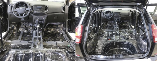 Шумоизоляция пола Lada XRAY