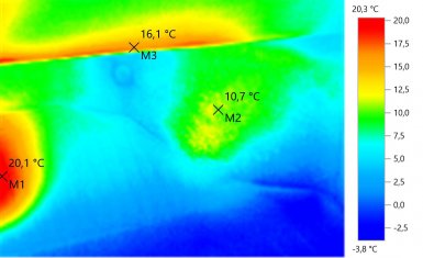 Термография Lada Vesta (ноги пассажира)