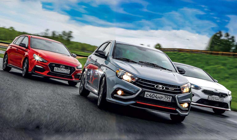 Сравнение Lada Vesta Sport, Hyundai i30 N и Kia Proceed