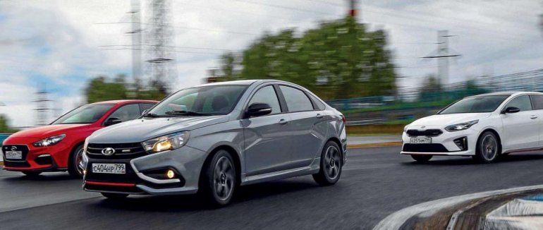 Сравнение Lada Vesta Sport, Hyundai i30 N и Kia Proceed