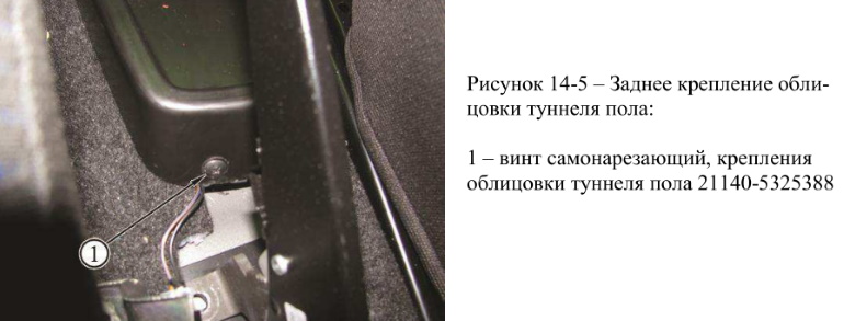 Вывернуть винт №1 крепления облицовки пола