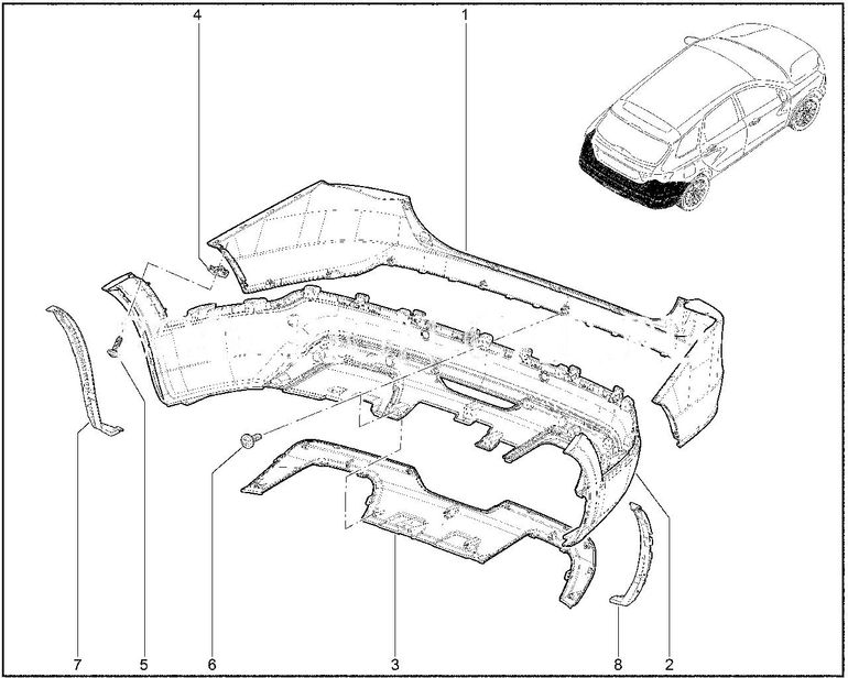 Бампер задний Lada Vesta Cross