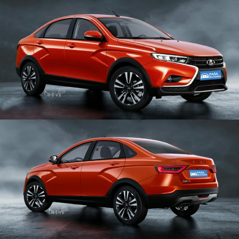 Каким может быть внешний вид Lada Vesta FL - рендеры дизайнеров