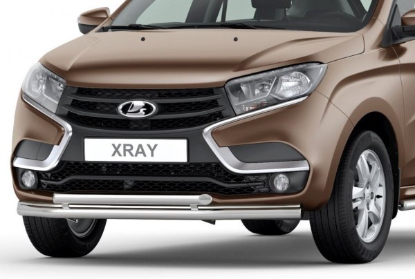 Защита переднего бампера двойная (51мм) для Lada XRAY
