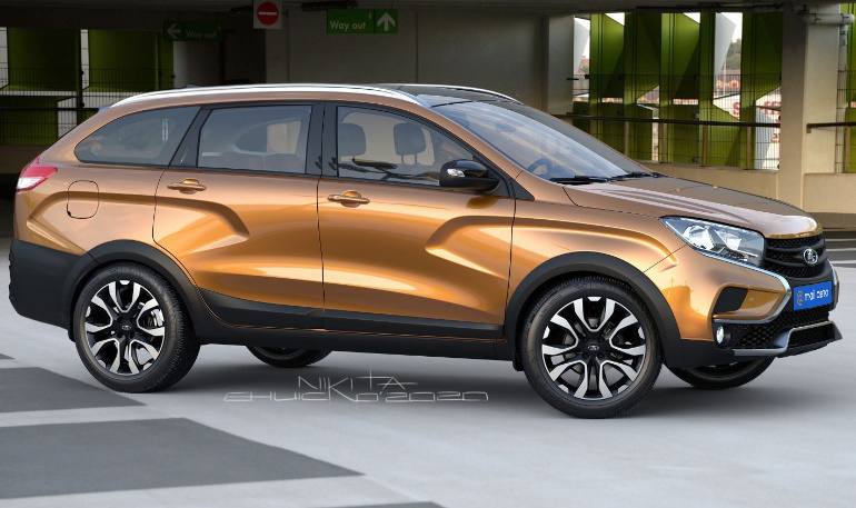 Удлиненная Lada XRAY, рендеры дизайнеров