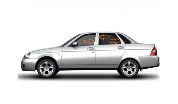 Накладки стоек наружных Lada Priora Эконом (Алмазная крошка)