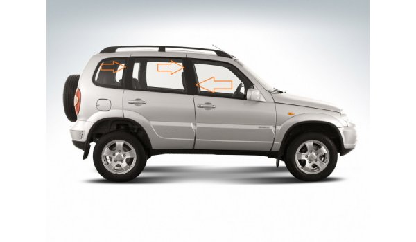 Накладки стоек наружных Lada Niva (Chevrolet) Эконом (Алмазная крошка)