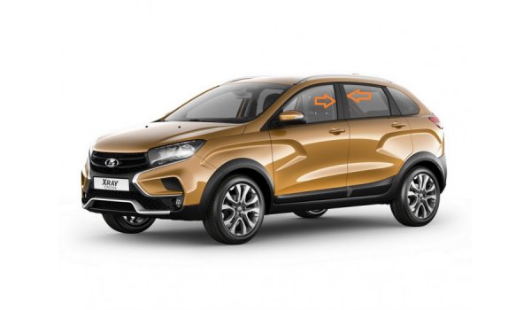 Накладки стоек наружных Lada XRAY Эконом (Алмазная крошка)