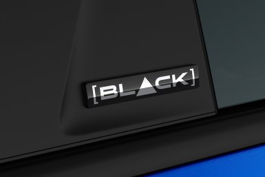 Шильды BLACK на кузове автомобиля.