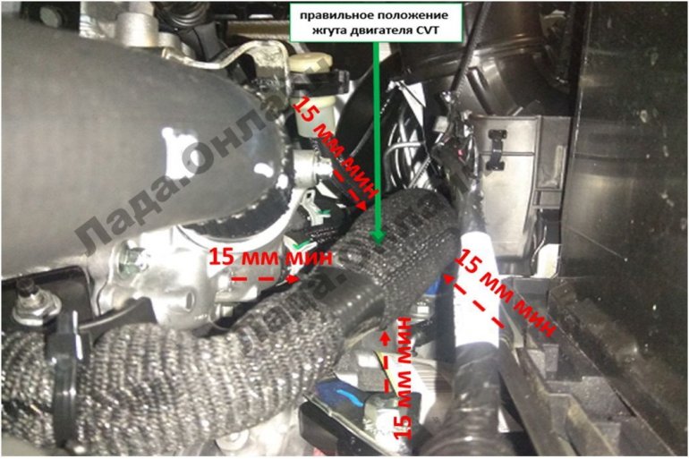 Рисунок 2 – Трасса жгута проводов двигателя