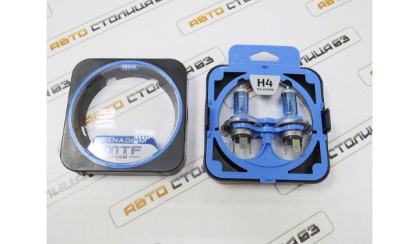 Автолампы галогеновые H4 12V 55W MTF VANADIUM 5000K