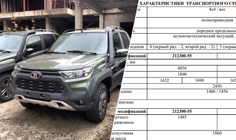 Новая Lada Niva получила ОТТС, известны технические характеристики