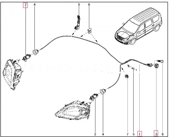 Корректор света фар нового образца для Lada Largus
