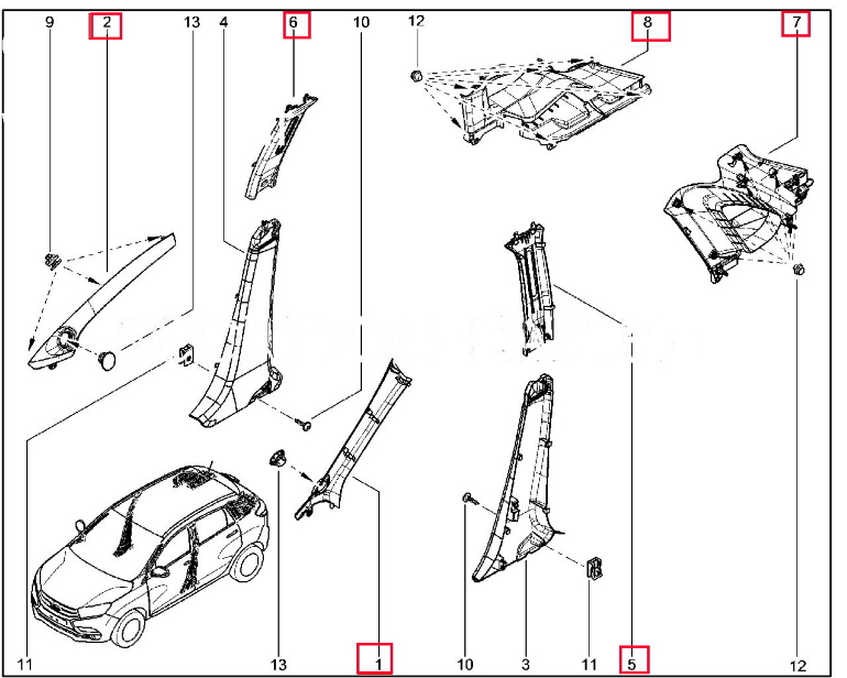 обивки салона lada xray black