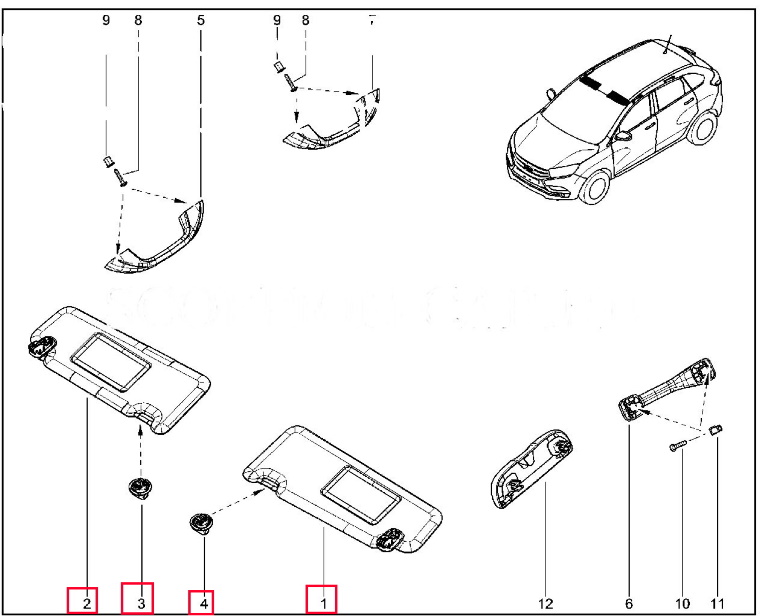 солнцезащитные козырьки lada xray black