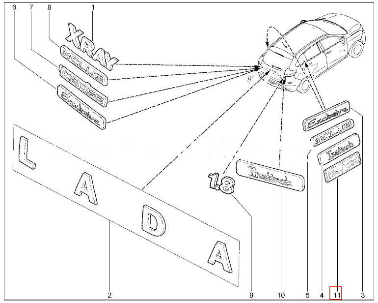 шильдики lada xray