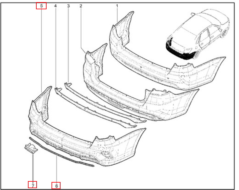 Задний бампер для Lada Granta Drive Active