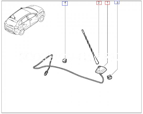 Антенна крыши Lada XRAY