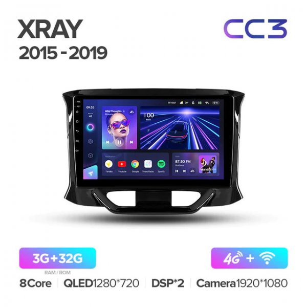 Мультимедийная система Teyes CC3 8 ядер для Lada XRAY