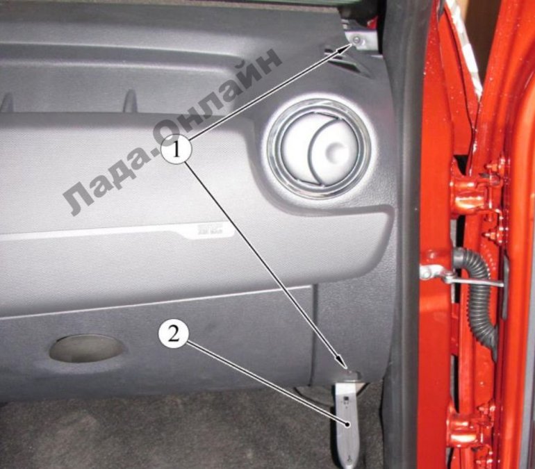 Рисунок 12-20 – Крепление правой стороны панели приборов