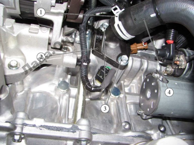 Место установки клапана термостата: