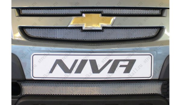 Защита радиатора Стрелка (хром) для Chevrolet Niva I рестайлинг