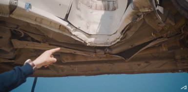 Краш-тест Lada Largus, боковой удар о столб