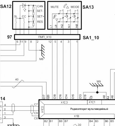 схема магнитолы лада веста