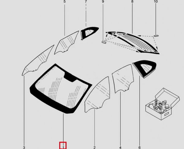 Стекло ветрового окна с пластиной датчика для Lada XRAY