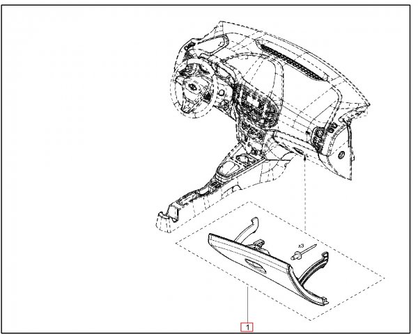 Крышка вещевого ящика панели приборов Lada XRAY