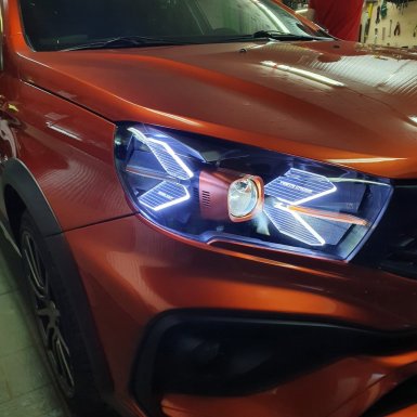 Показали эксклюзивный тюнинг фар Lada Vesta с использованием 3d принтера