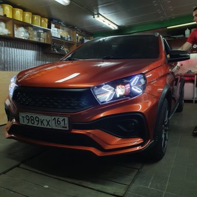 Показали эксклюзивный тюнинг фар Lada Vesta с использованием 3d принтера