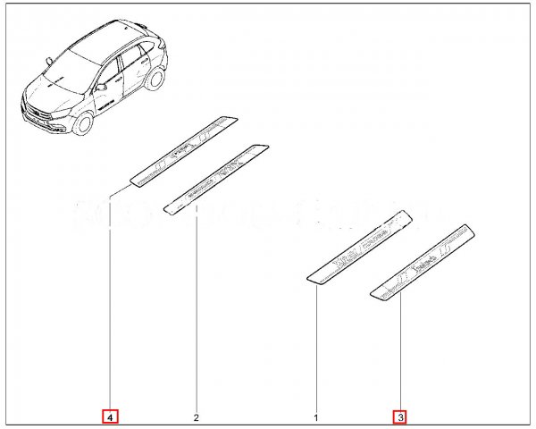 Накладка защитная порога передней двери с надписью Instinct