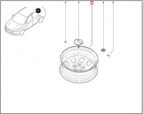 Диск запасного колеса (докатка) для Lada Vesta Sport